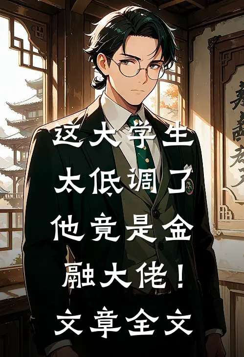 这大学生太低调了，他竟是金融大佬！文章全文